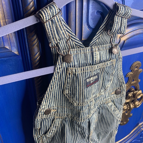 OshKosh B'gosh Other - OshKosh Striped Overalls Train Conductor SZ 6M